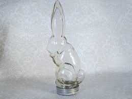 Vintage Glass Candy Jar Bunny Rabbit