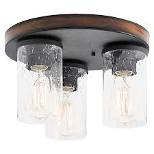 Featured sales new arrivals clearance kitchen advice. Kichler Barrington 11 5 In Distressed Black And Wood Tone Incandescent Flush Mount Light In The Flush Mount Lighting Department At Lowes Com