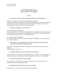 Bac Pro Eco Gestion Corrige | PDF | Intérim (travail) | Salaires