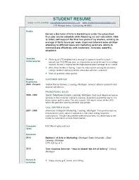 Examples Of Resume For Students Afalina