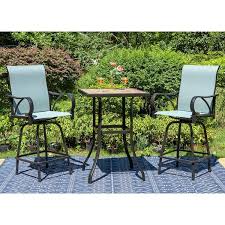 Dining Set With Sling Swivel Chairs