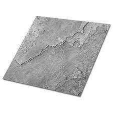 Stone Texture Vinyl Floor Tiles Gray
