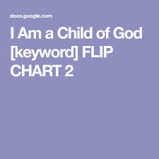I Am A Child Of God Keyword Flip Chart 2 Primary