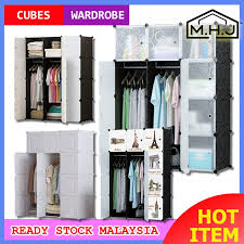 Their portable closet shelf is made of steel tube in black powder coated with nature color canvas, which will be durable and meet your long term storage needs. Mhj Multi Size Diy Portable Magic Cube Wardrobe Modern Design Clothes Storage Bedroom Wardrobe Cabinet Shopee Malaysia