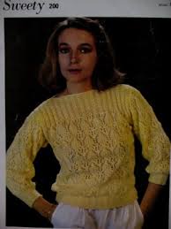 Pullover knitting patterns with cable details. Sleeve Boat Neck Sweater Knitting Pattern French English Ladies