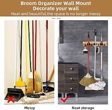 Mop And Broom Holder Wall Mount 3 Racks