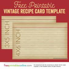 Vintage Recipe Card Template Free Printables Online