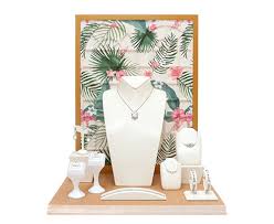 tropical flower leaves jewelry