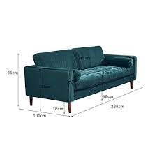 Cielo 3 Seater Sofa Teal Furniture