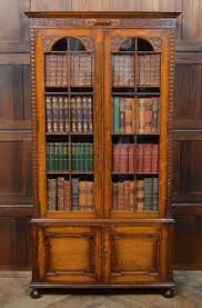 Edwardian Oak Bookcase Display Cabinet