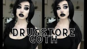 full face of goth makeup using only