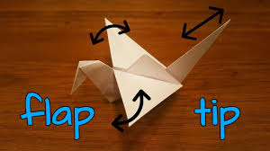 wings flap of origami flapping bird