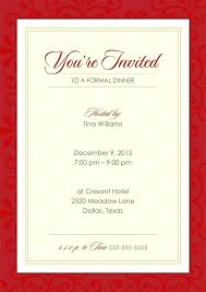 Sample Dinner Party Invitations Mes Specialist Banquet