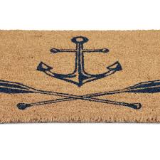 coir anchor and oars door mat print