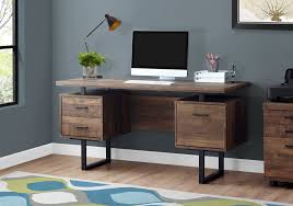 Amazon's choicefor dark wood desk. Durable Brown Wood Grain Black Metal Computer Desk Computerdesk Com