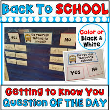Back To School Question Of The Day Pocket Chart Getting To Know You