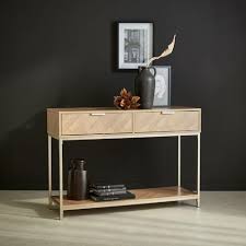 Herringbone Hallway Console Table With