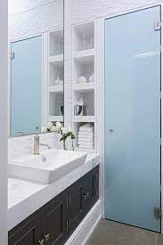 Bathroom With Frosted Glass Shower Door