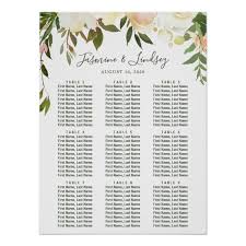 Greenery Floral 9 Tables Wedding Seating Chart
