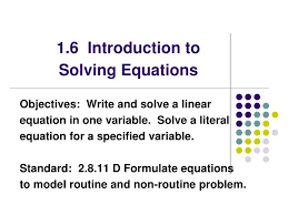 1 6 introduction to solving equations
