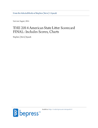 The 2014 American State Litter Scorecard Final Usas