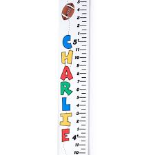 White Personalized Sports Theme Growth Chart