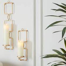 Gold Metal Wall Sconce Candle Holder