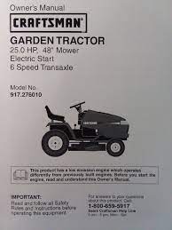 garden tractor owner parts manual