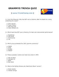 If you paid attention in history class, you might have a shot at a few of these answers. Grammys Trivia Quiz Trivia Champ