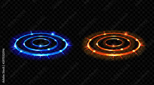 vs hologram effect circles set neon
