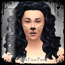 mod the sims face paint cat nose and