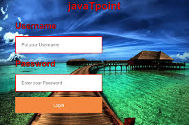 login form to an image using html