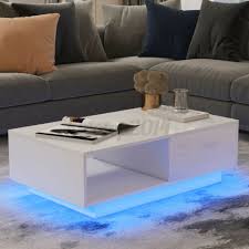 Led Glossy Modern Coffee Table With