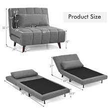 Grey Convertible Twin Sofa Bed
