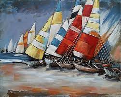 Night Boats Original Oil Painting