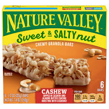 salty nut chewy granola bars cashew
