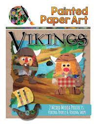viking ships painted paper art