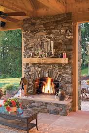Rustic Stone Outdoor Fireplace Rustic