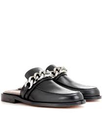 Chain Leather Slippers