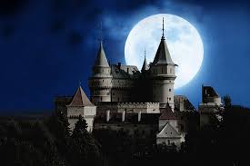 Image result for small drawing of castle with full moon