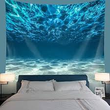 Qcwn Ocean Wall Hanging Tapestry Bright
