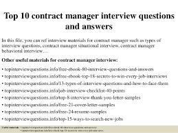 Top 10 Contract Manager Interview Questions And Answers