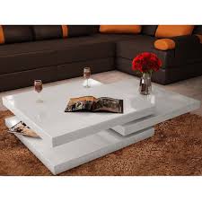 Coffee Table 3 Tiers High Gloss White