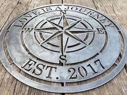 Personalized Compass Rose Metal Sign