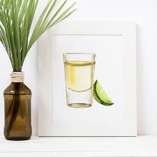 Tequila Shot Glass With Slice Of Lime
