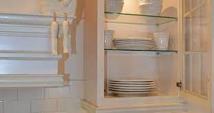 glass shelves in kitchen cabinets