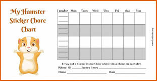 Free Weekly Pet Chore Chart Pet Hamsters K 3rd Grade