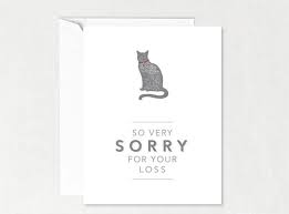 Cat Sympathy Card So Very Sorry For Your Loss Pet Sympathy Card