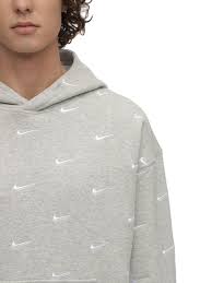 Knit jersey sweater cardigan wrap,oatmeal/heather grey,medium more product details 70% cotton, 30% cashmere front panel pockets dry clean only machine wash cold. Nike Nrg Swoosh Logo Sweatshirt Hoodie In Heather Grey Gray For Men Lyst