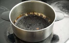 remove burnt spots on pots